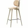 Mater The High Stool Backrest Barstuhl, Matt Lackierte Eiche