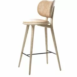Mater The High Stool Backrest Barstuhl, Matt Lackierte Eiche