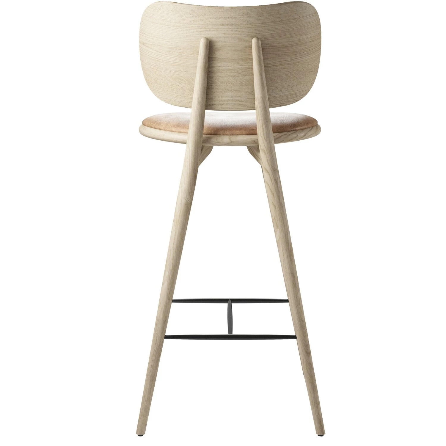 Mater The High Stool Backrest Barstuhl, Matt Lackierte Eiche 2 Mater The High Stool Backrest Barstuhl, Matt Lackierte Eiche – Bild 2