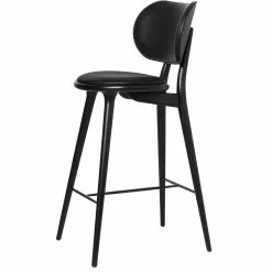 Mater The High Stool Backrest Barstuhl, Schwarz Lackiert Buche