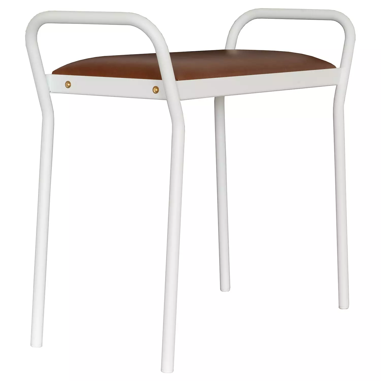 Maze Anyone Hocker, Weiß/Vintage Cognac 2 Maze Anyone Hocker, Weiß/Vintage Cognac – Bild 2