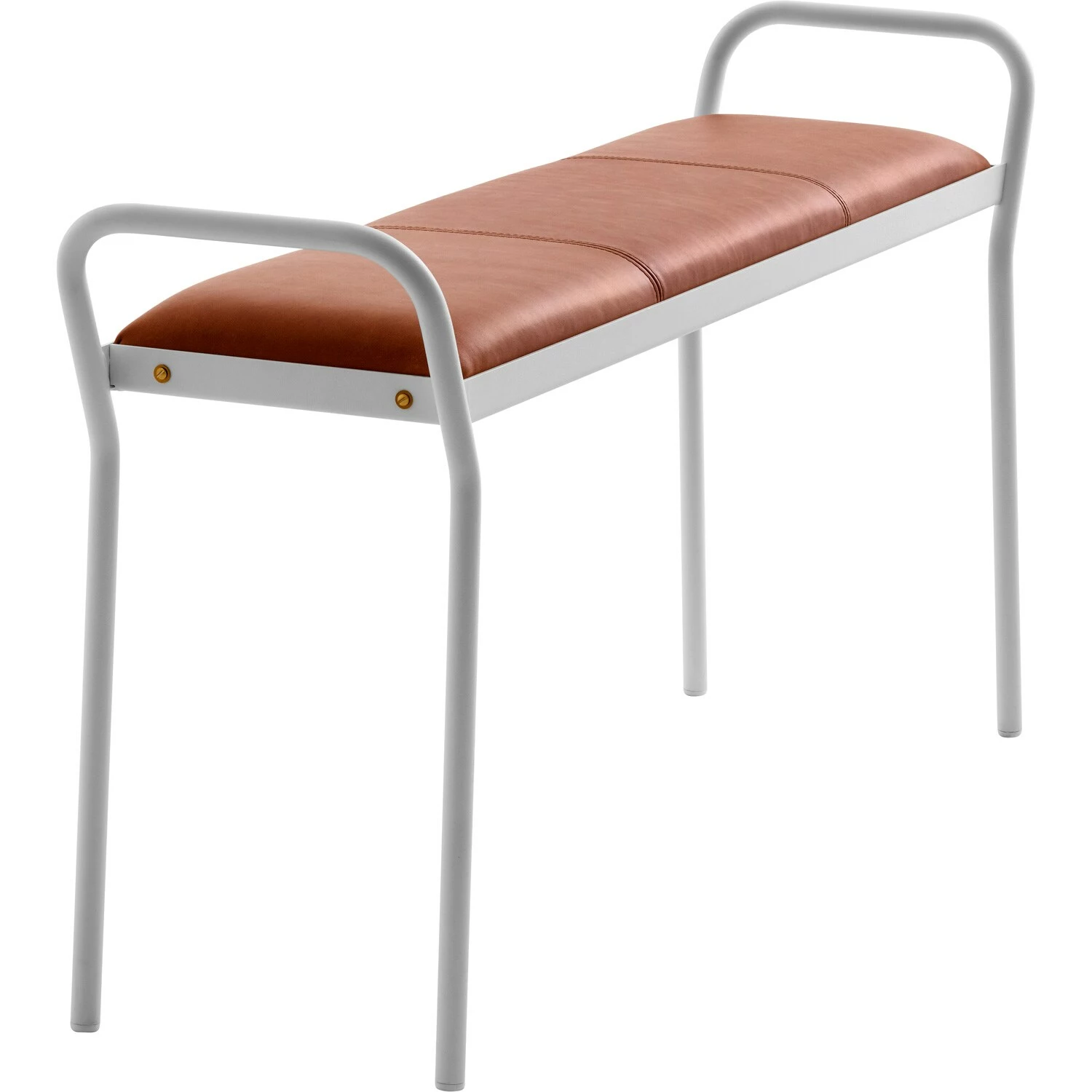 Maze Anytwo Hocker, Weiß/ Vintage Cognac 2 Maze Anytwo Hocker, Weiß/ Vintage Cognac – Bild 2