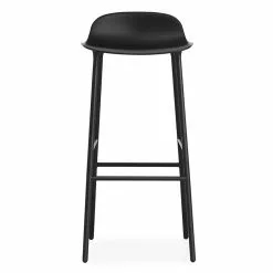 Normann Copenhagen Form Barhocker 75cm, Schwarz/Stahl