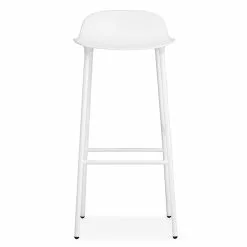 Normann Copenhagen Form Barhocker 75cm, Weiß/Stahl