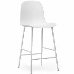 Normann Copenhagen Form Barhocker Hoher Rücken 65 Cm Stahl, Weiß