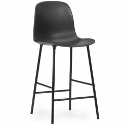 Normann Copenhagen Form Barhocker Hoher Rücken 65 Cm Stahl, Schwarz