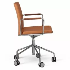 Swedese Stella Lehnstuhl Mit Rad Lederarm Verstellbar , Chrome / Cognac -Cozy Living swedese stella lehnstuhl mit rad lederarm verstellbar 7