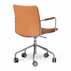 Swedese Stella Lehnstuhl Mit Rad Lederarm Verstellbar , Chrome / Cognac -Cozy Living swedese stella lehnstuhl mit rad lederarm verstellbar 8