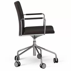 Swedese Stella Stuhl Mit Rad Verstellbar , Chrome / Dunkelbraun -Cozy Living swedese stella lehnstuhl mit rad verstellbar 11