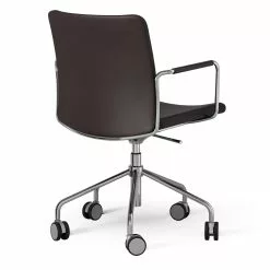 Swedese Stella Stuhl Mit Rad Verstellbar , Chrome / Dunkelbraun -Cozy Living swedese stella lehnstuhl mit rad verstellbar 12